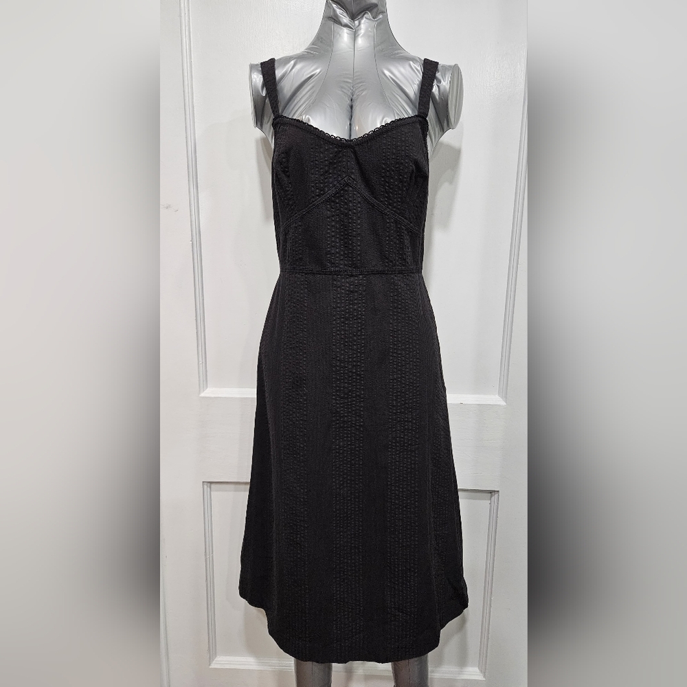 J. Crew Black Strapless Textured Dress
